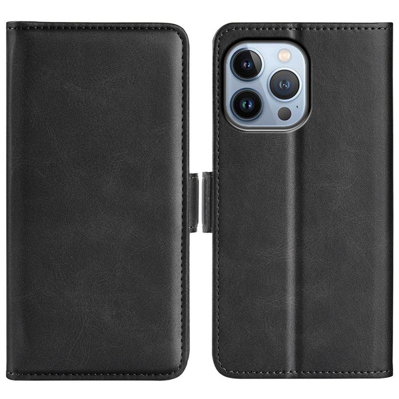 Custodia in pelle iPhone 14 Pro Max Doppia Chiusura