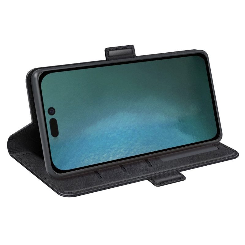 Custodia in pelle iPhone 14 Pro Max Doppia Chiusura