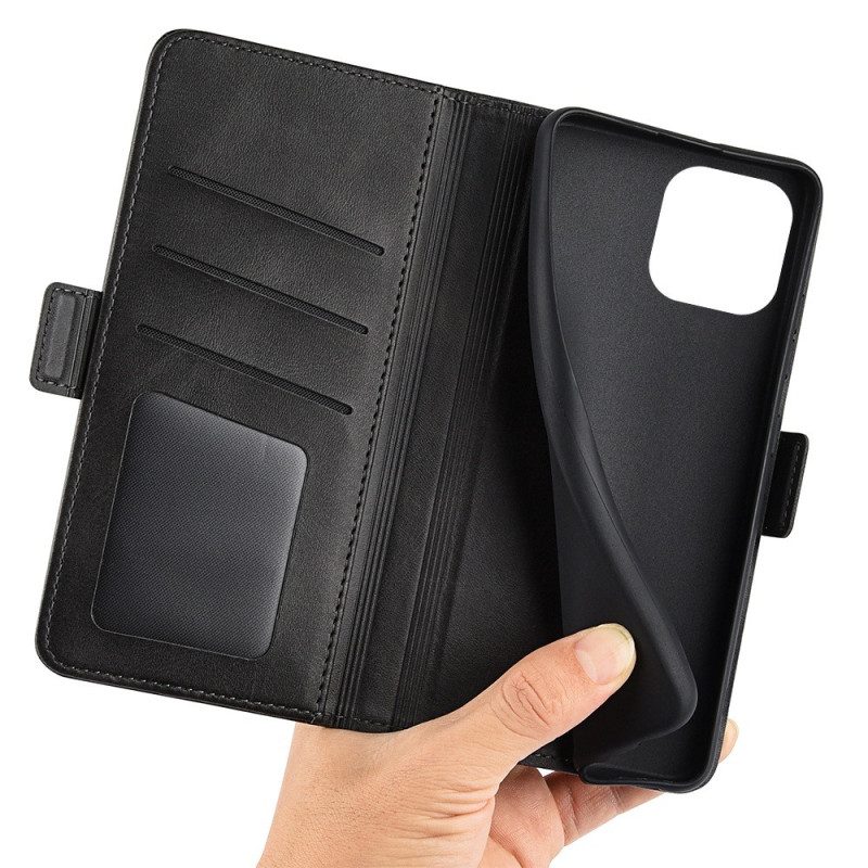 Custodia in pelle iPhone 14 Pro Max Doppia Chiusura
