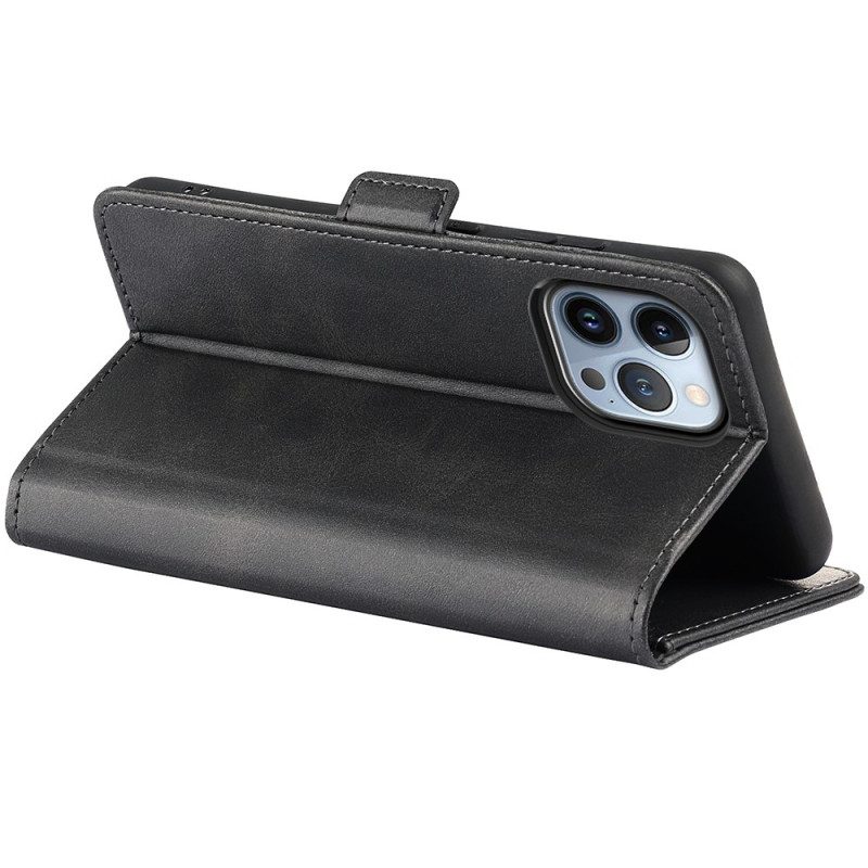 Custodia in pelle iPhone 14 Pro Max Doppia Chiusura
