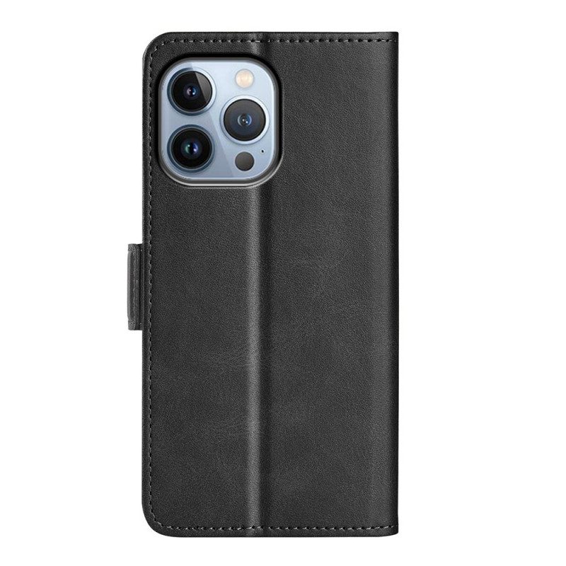 Custodia in pelle iPhone 14 Pro Max Doppia Chiusura