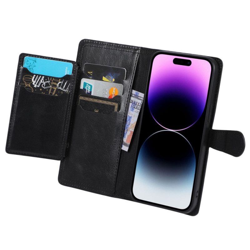 Custodia in pelle iPhone 14 Pro Max Portamonete Frontale