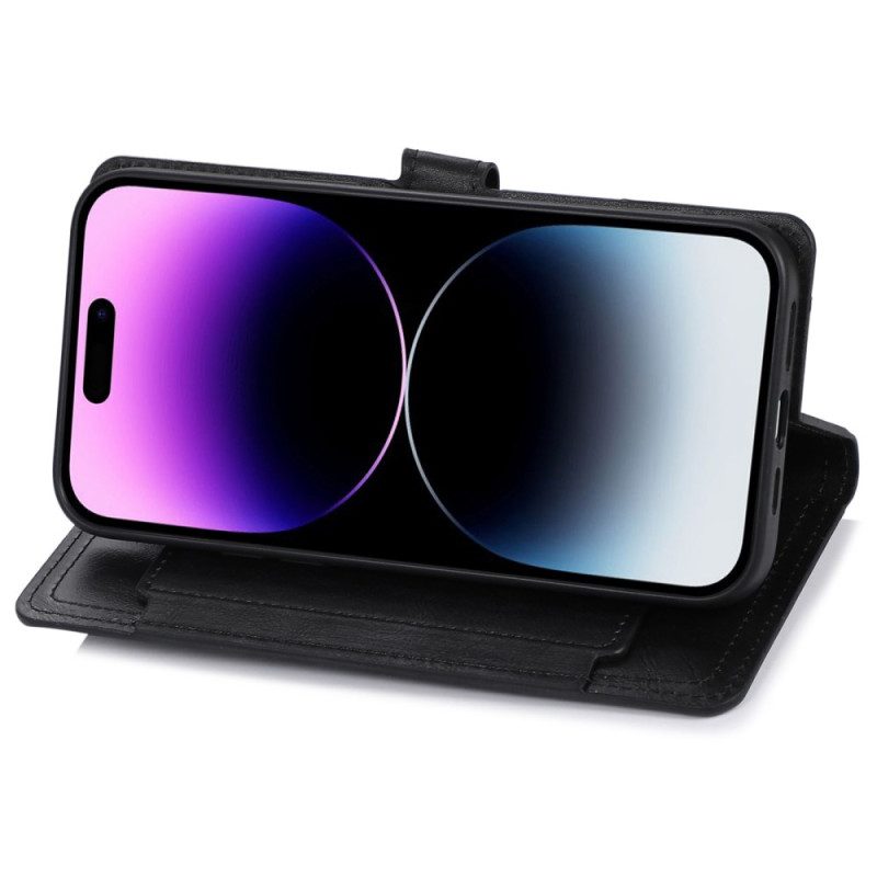 Custodia in pelle iPhone 14 Pro Max Portamonete Frontale