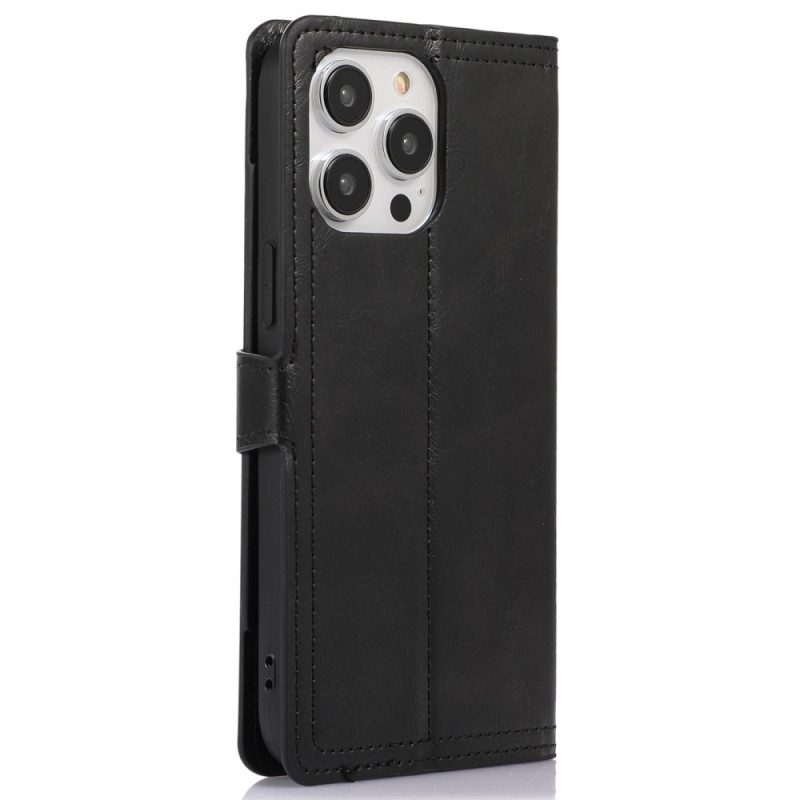 Custodia in pelle iPhone 14 Pro Max Portamonete Frontale