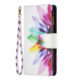 Custodia in pelle iPhone 14 Pro Max Tasca Con Zip A Fiore