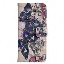 Custodia in pelle iPhone 14 Pro Max Variazione Farfalle