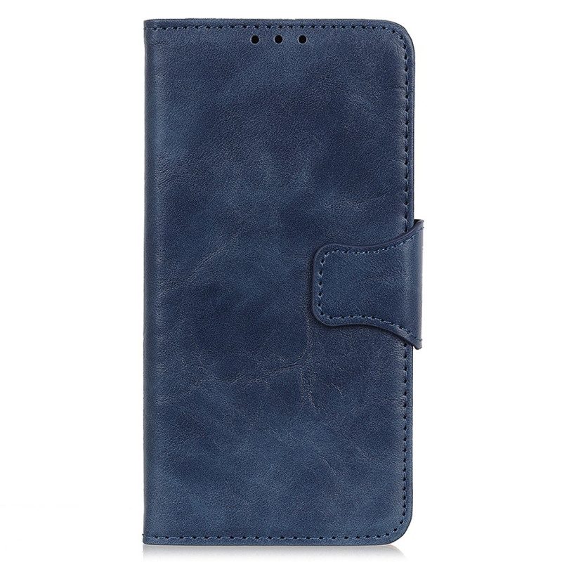 Folio Cover iPhone 14 Pro Max Chiusura Reversibile In Pelle Crosta