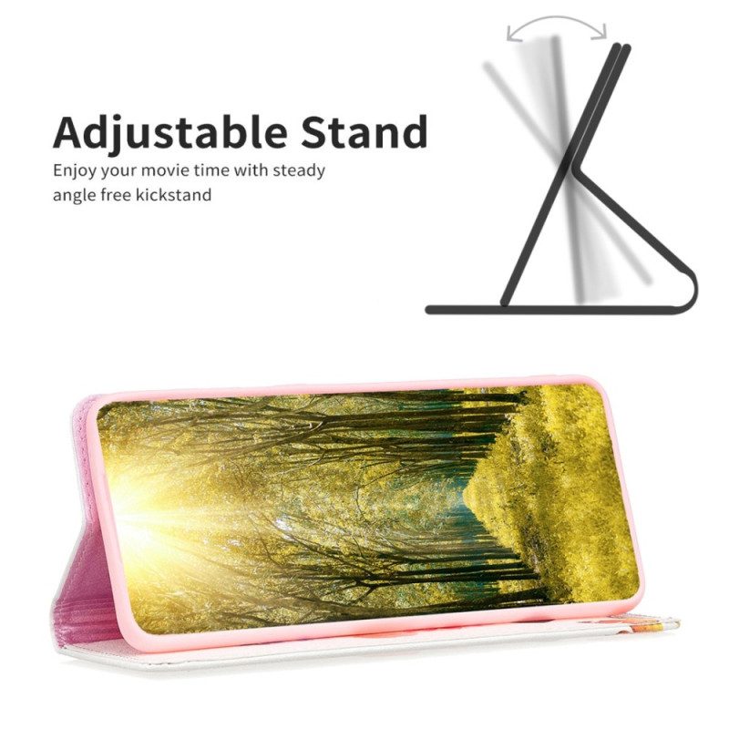 Folio Cover iPhone 14 Pro Max Custodia in pelle Farfalle