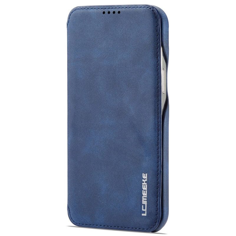 Folio Cover iPhone 14 Pro Max Custodia in pelle Lc.imeeke Effetto Pelle