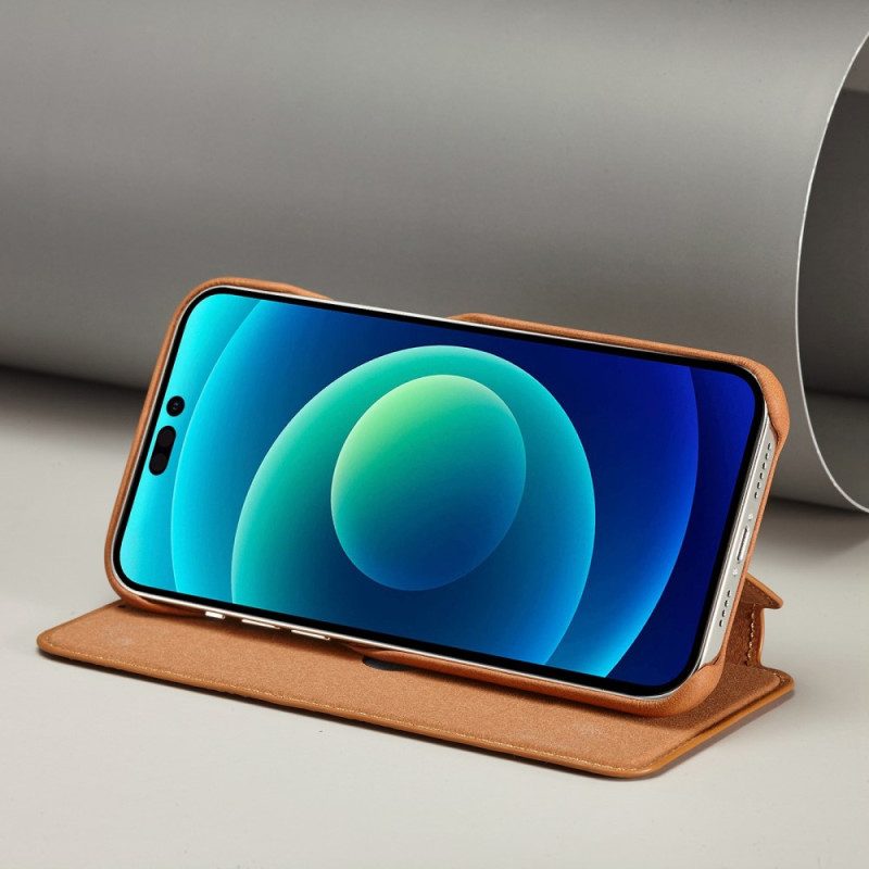 Folio Cover iPhone 14 Pro Max Custodia in pelle Lc.imeeke Effetto Pelle