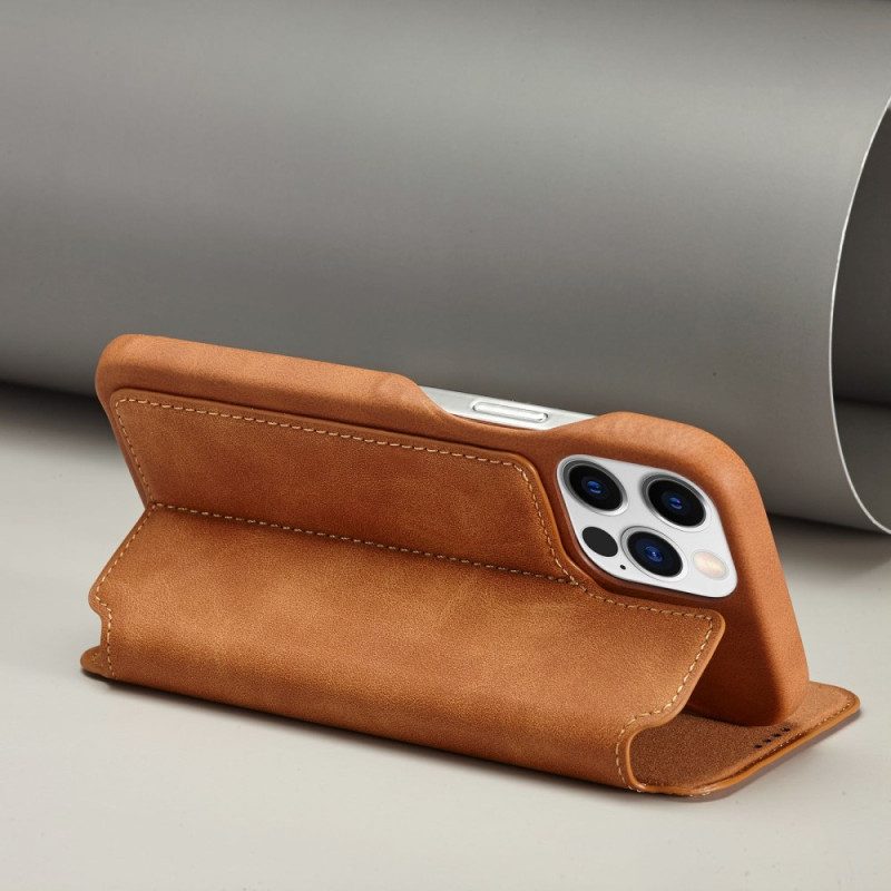Folio Cover iPhone 14 Pro Max Custodia in pelle Lc.imeeke Effetto Pelle