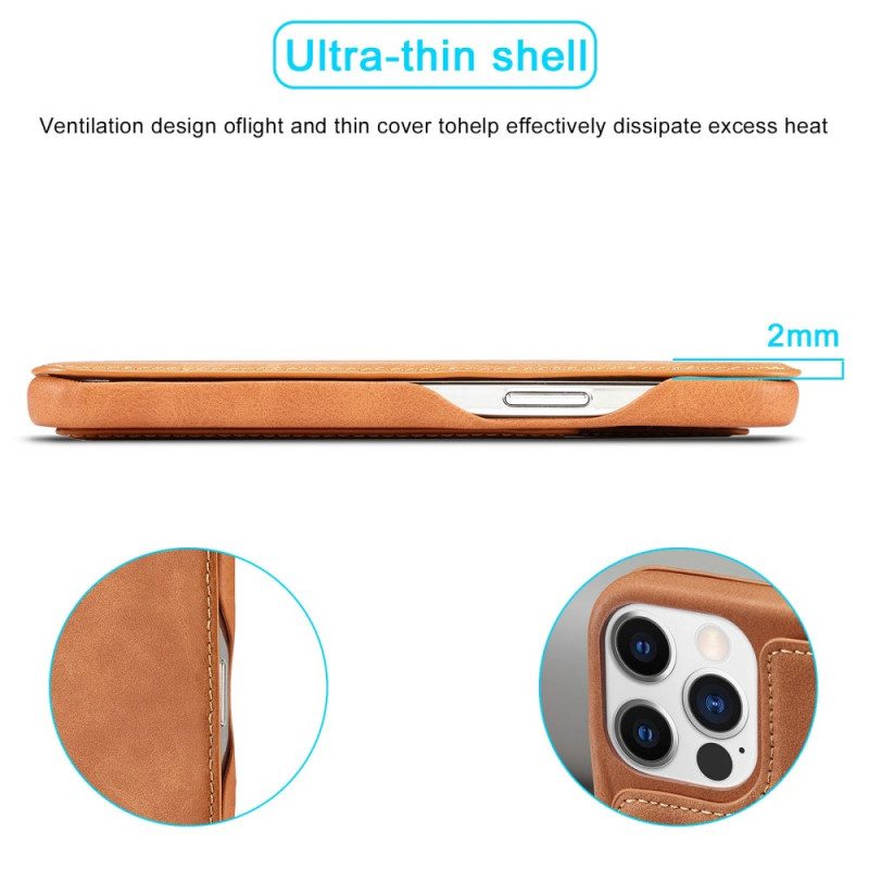Folio Cover iPhone 14 Pro Max Custodia in pelle Lc.imeeke Effetto Pelle