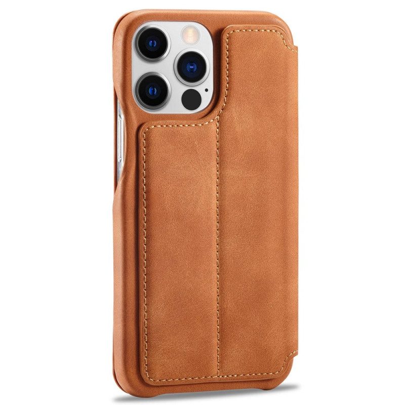 Folio Cover iPhone 14 Pro Max Custodia in pelle Lc.imeeke Effetto Pelle