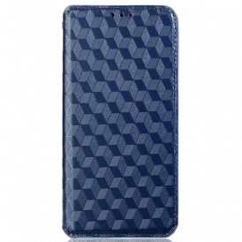 Folio Cover iPhone 14 Pro Max Custodia in pelle Trama 3d