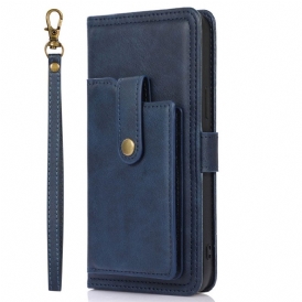Folio Cover iPhone 14 Pro Max Portacarte Frontale Con Cinturino
