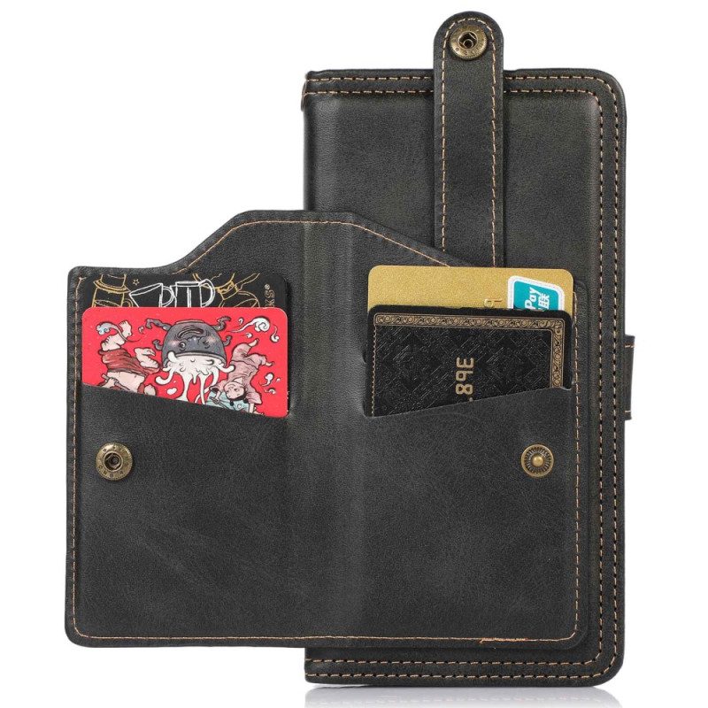 Folio Cover iPhone 14 Pro Max Portacarte Frontale Con Cinturino