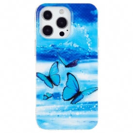 Cover iPhone 15 Pro Farfalle Fluorescenti