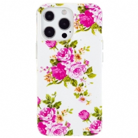 Cover iPhone 15 Pro Fiori Fluorescenti