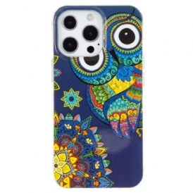 Cover iPhone 15 Pro Gufo Fluorescente