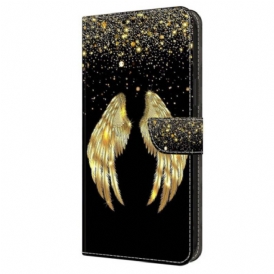 Custodia in pelle iPhone 15 Pro Ali D'oro