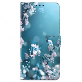 Custodia in pelle iPhone 15 Pro Fiori Di Pruno