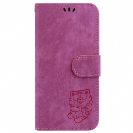 Custodia in pelle iPhone 15 Pro Tigre Carina