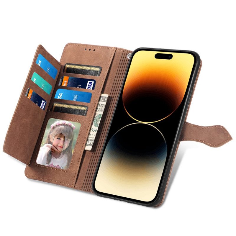 Folio Cover iPhone 15 Pro Portafoglio Portafoglio In Pizzo Ottimizzato