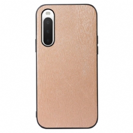 Cover Sony Xperia 10 IV Trama Di Legno In Ecopelle