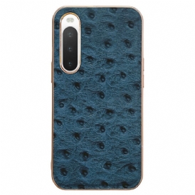 Cover Sony Xperia 10 IV Vera Pelle Stile Struzzo
