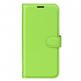 Custodia in pelle Sony Xperia 10 IV Classica Ecopelle Litchi