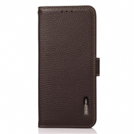 Custodia in pelle Sony Xperia 10 IV Pelle Litchi Khazneh Rfid