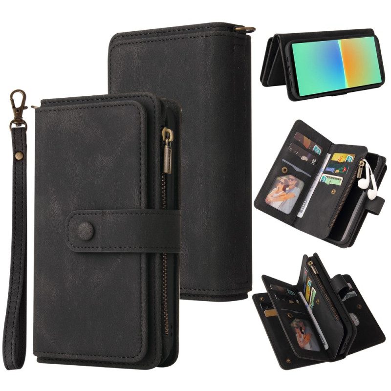 Custodia in pelle Sony Xperia 10 IV Portacarte Multifunzione