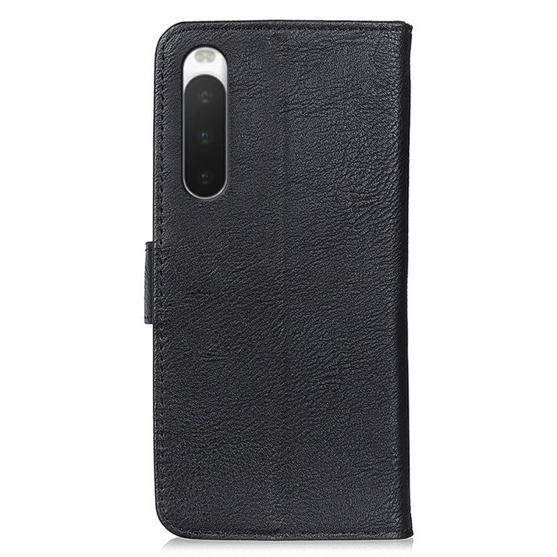 Custodia in pelle Sony Xperia 10 IV Similpelle Khazneh