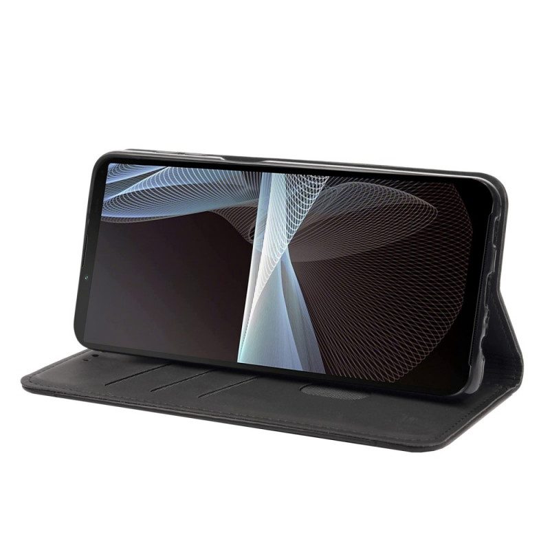 Folio Cover Sony Xperia 10 IV Custodia in pelle Due Toni