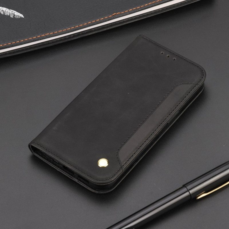 Folio Cover Sony Xperia 10 IV Custodia in pelle Due Toni