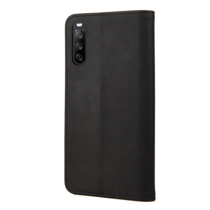 Folio Cover Sony Xperia 10 IV Custodia in pelle Due Toni