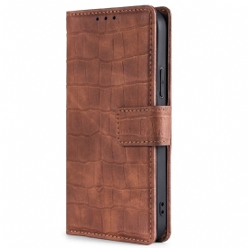 Folio Cover Sony Xperia 10 IV Stile Pelle Di Coccodrillo