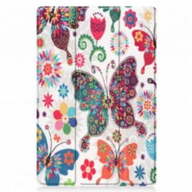 Custodia Huawei MatePad 11 (2021) Farfalle E Fiori Retrò
