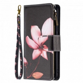 Custodia in pelle Realme C11 Tasca Con Zip A Fiore