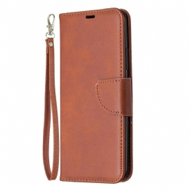 Folio Cover Realme C11 Custodia in pelle Lembo Liscio Obliquo