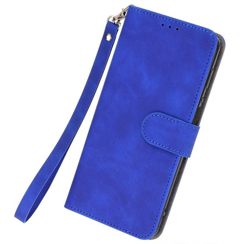 Custodia in pelle Realme C30 Cinturino Con Cucitura Visibile Skin-touch