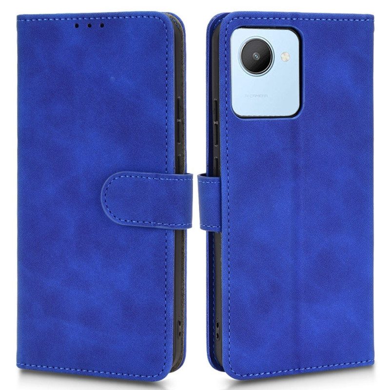 Custodia in pelle Realme C30 Cinturino Con Cucitura Visibile Skin-touch