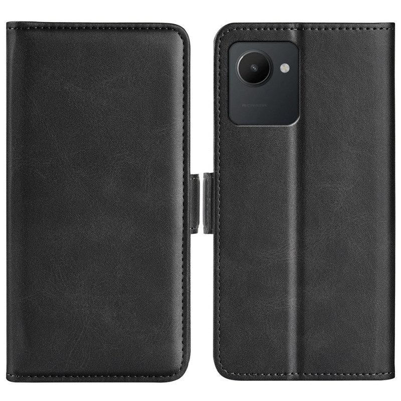 Custodia in pelle Realme C30 Doppia Chiusura Testurizzata In Ecopelle