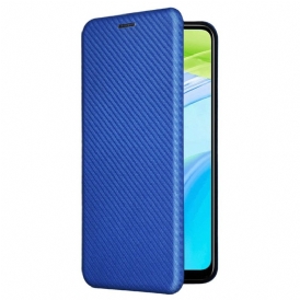 Folio Cover Realme C30 Custodia in pelle Supporto Anello In Fibra Di Carbonio