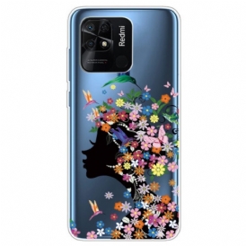 Cover Xiaomi Redmi 10C Testa Di Fiore Trasparente