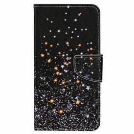 Custodia A Portafoglio Xiaomi Redmi 10C Effetto Glitter Con Cinturino