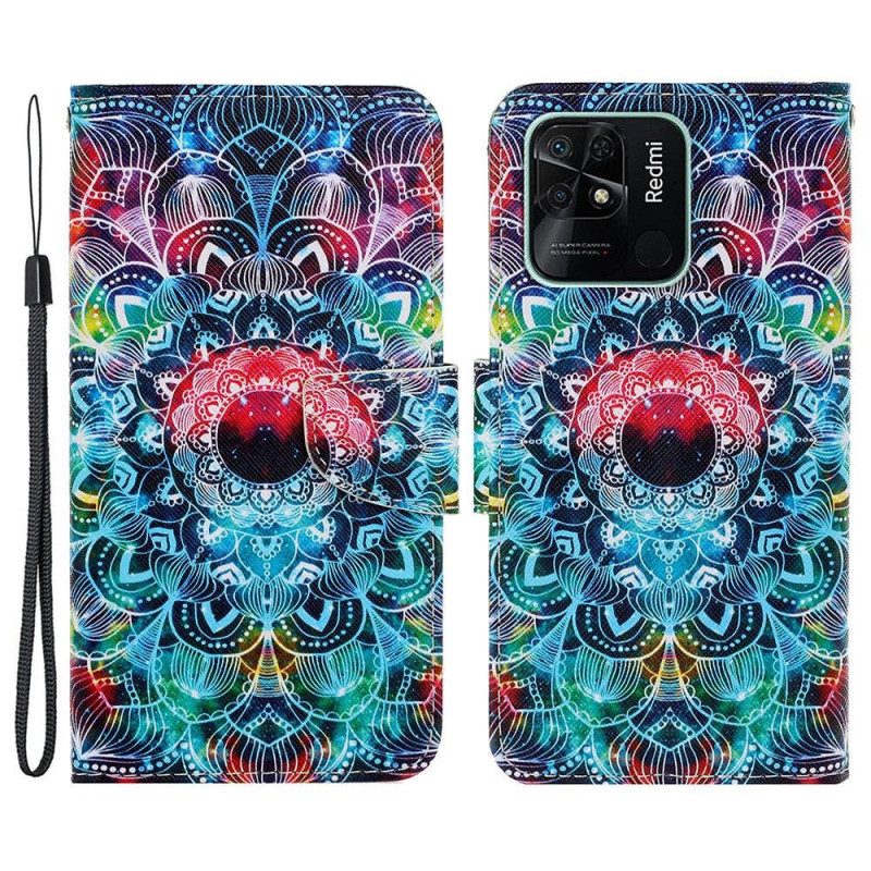 Custodia A Portafoglio Xiaomi Redmi 10C Mandala Strappy