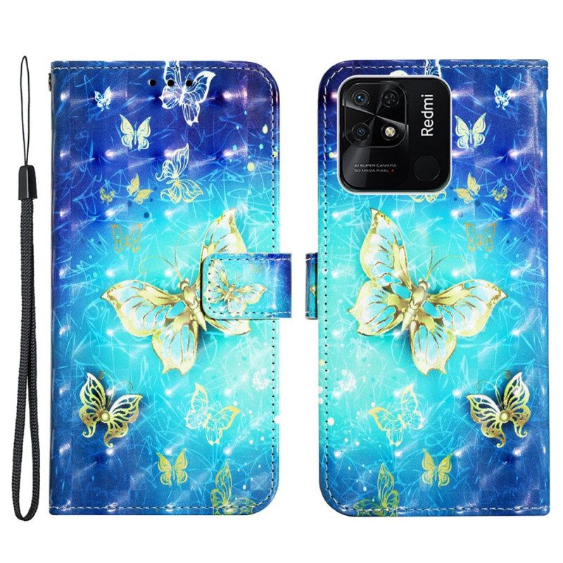 Custodia A Portafoglio Xiaomi Redmi 10C Splendide Farfalle Perizoma