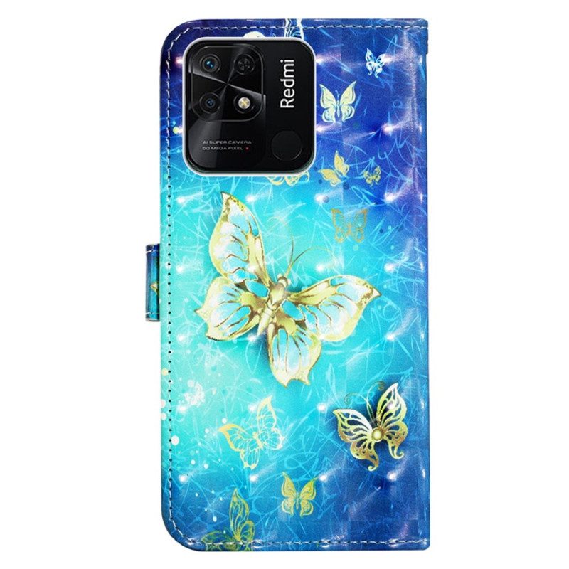 Custodia A Portafoglio Xiaomi Redmi 10C Splendide Farfalle Perizoma