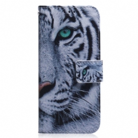 Custodia A Portafoglio Xiaomi Redmi 10C Tigre Bianca
